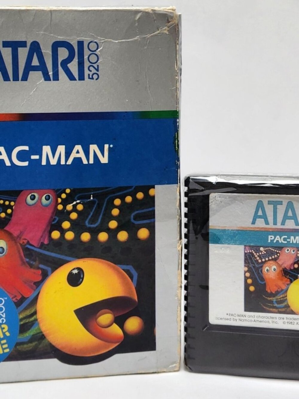 Pac-Man Atari 5200 Video Game Cartridge /w Box Authentic 1982 - Cleaned/Tested
